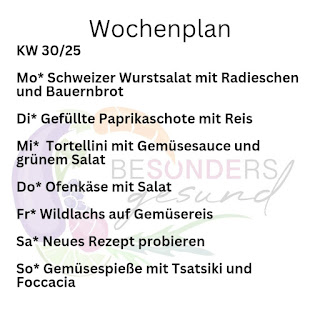 Wochenplan KW 30/25