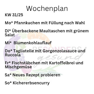 Wochenplan KW 31/25