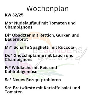Wochenplan KW 32/25