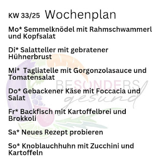 Wochenplan KW 33/25