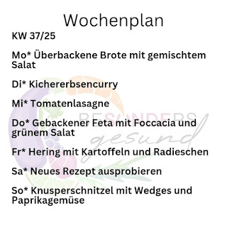 Wochenplan KW 37/25