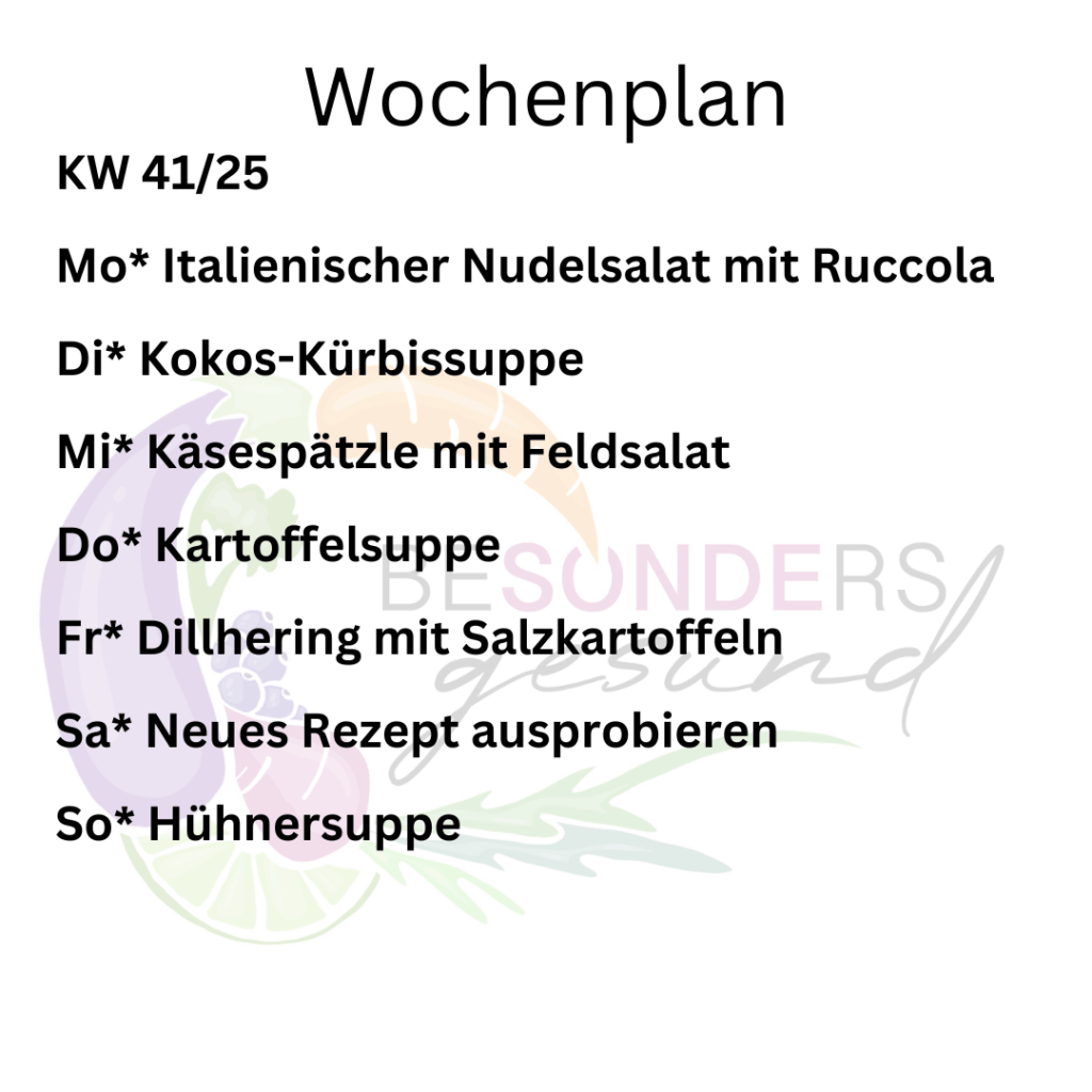Wochenplan KW 41