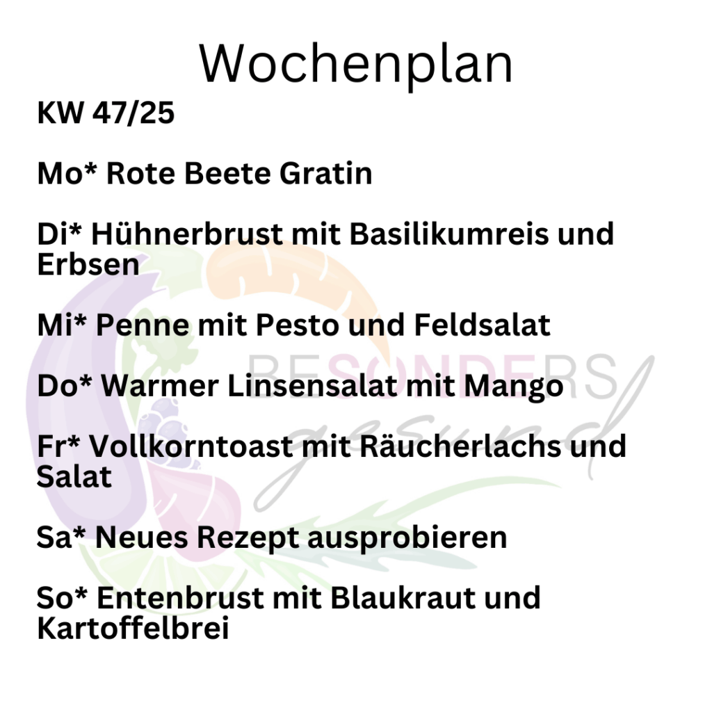 Wochenplan KW 47