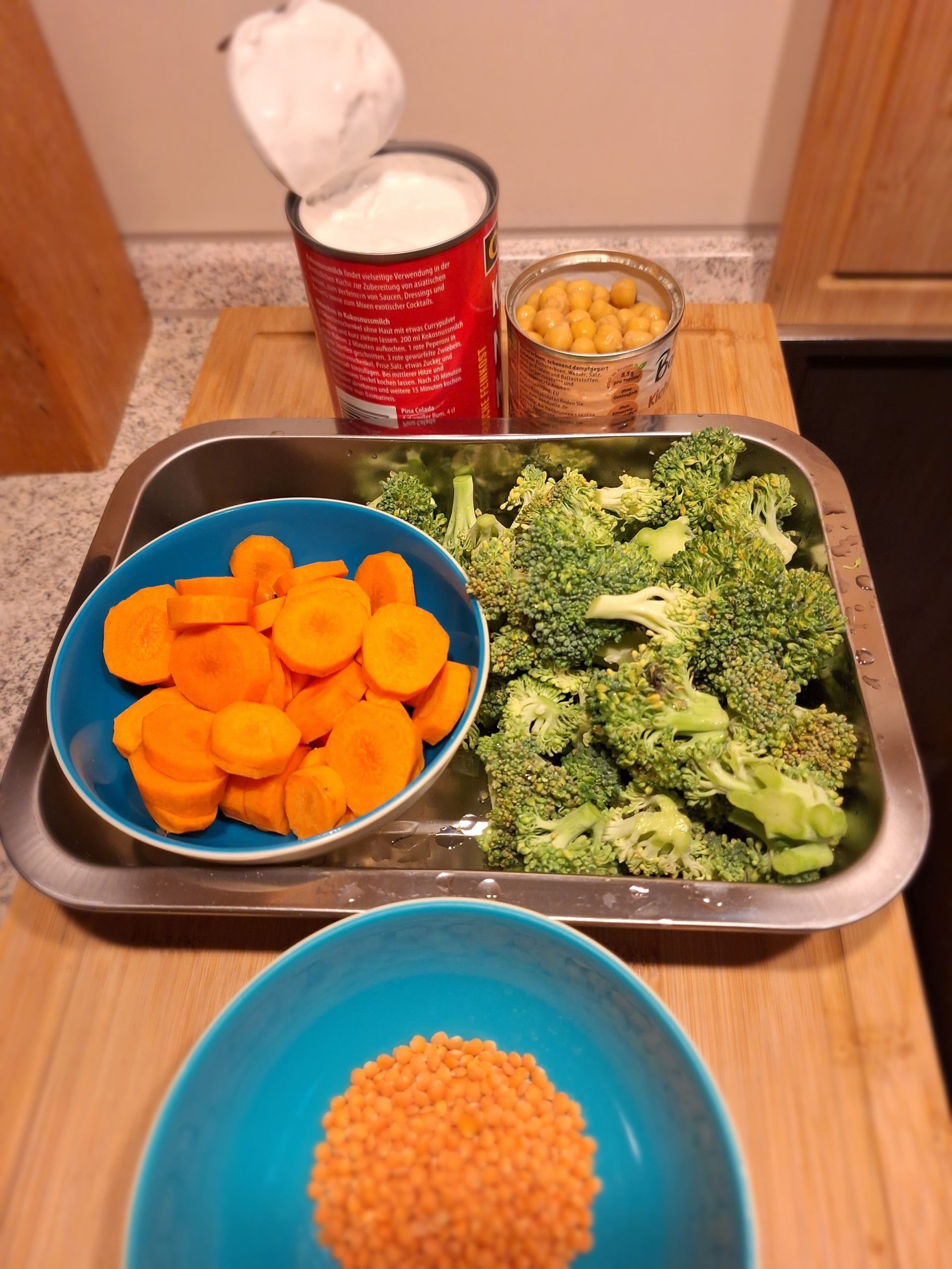 Gemüse und Hülsenfrüchte für Sondengericht