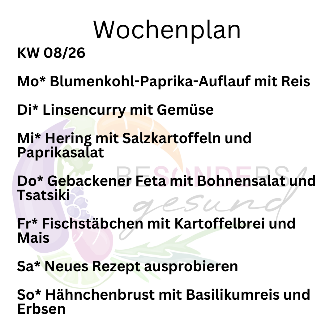 Wochenplan KW 8/26