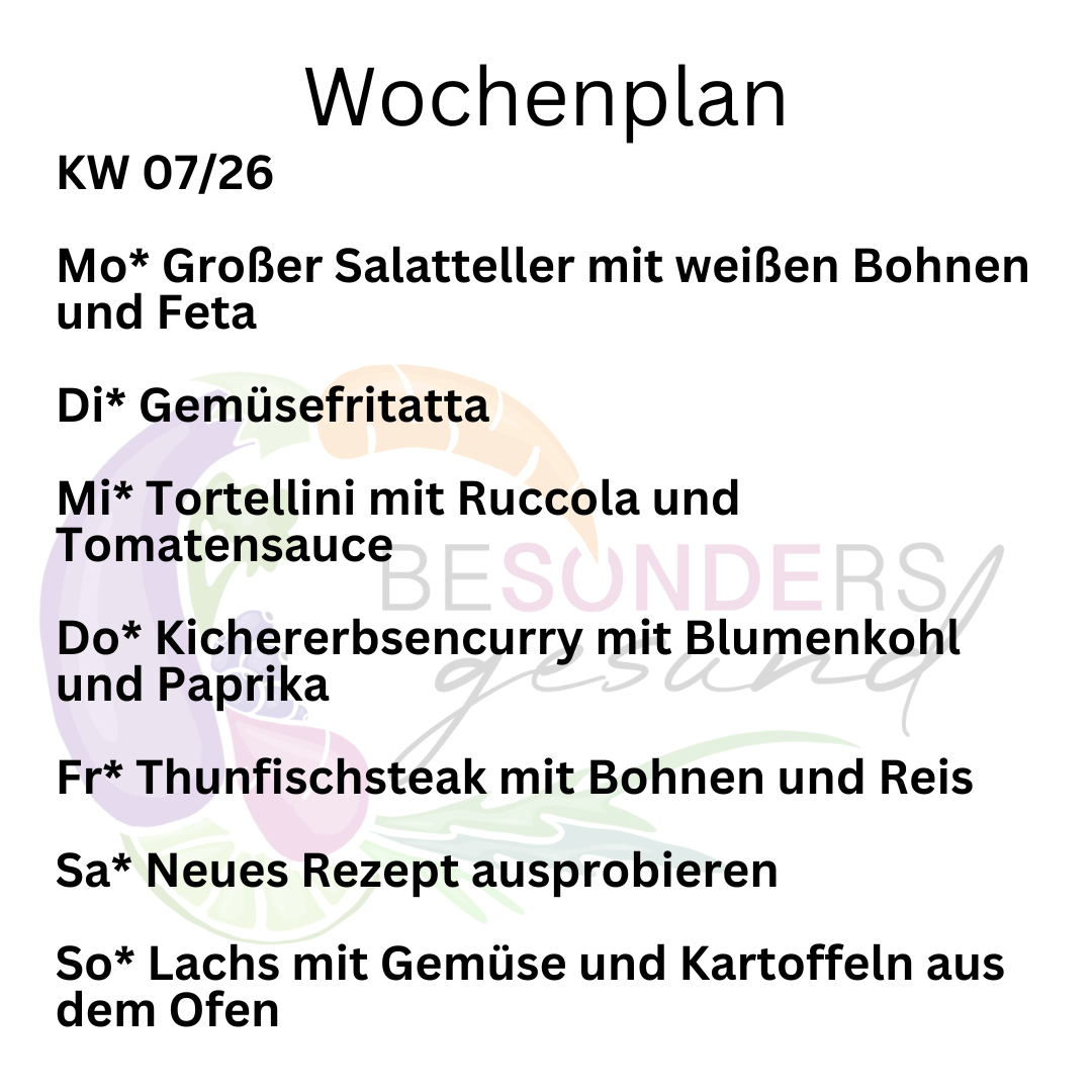 Wochenplan KW 7/26