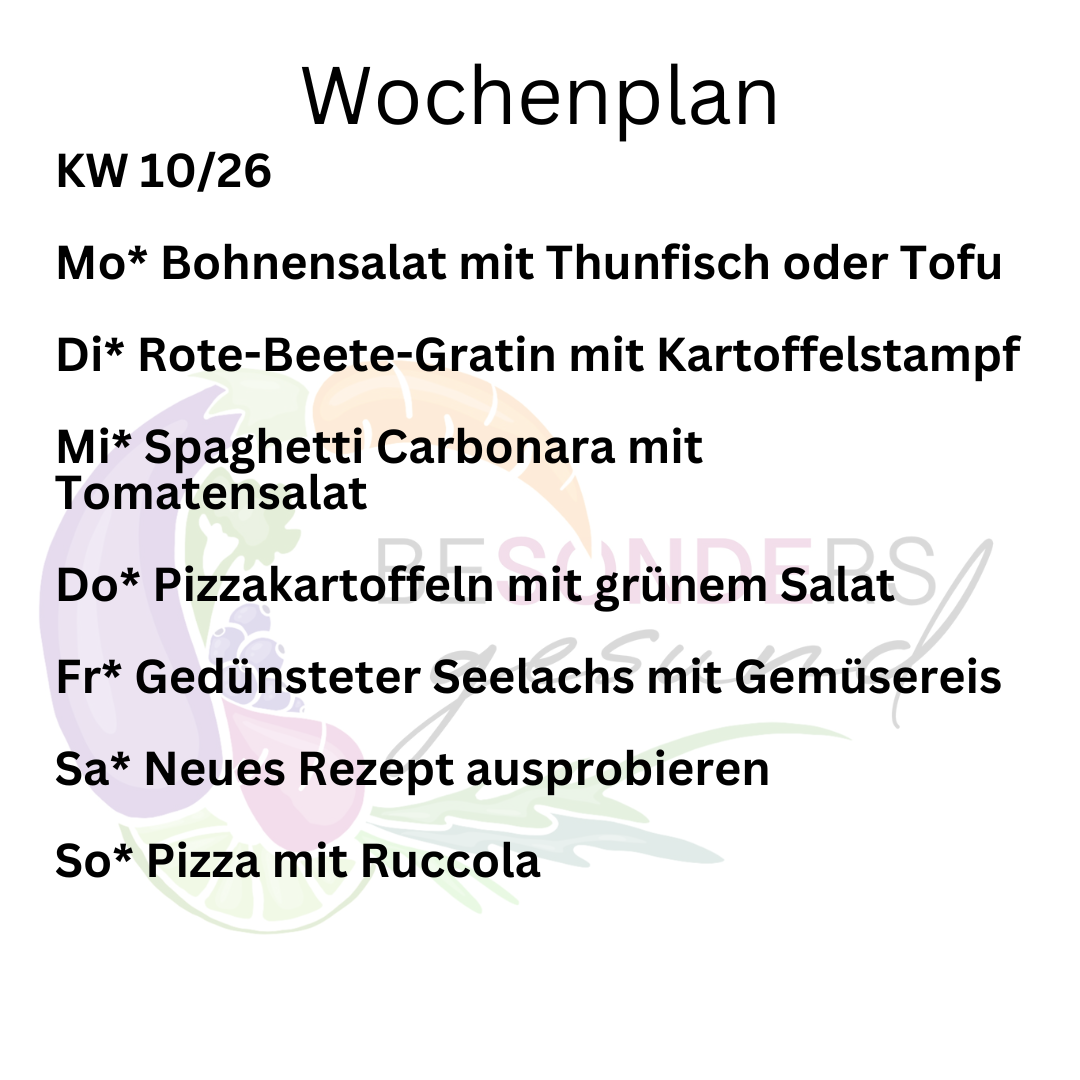 Wochenplan KW 10/26