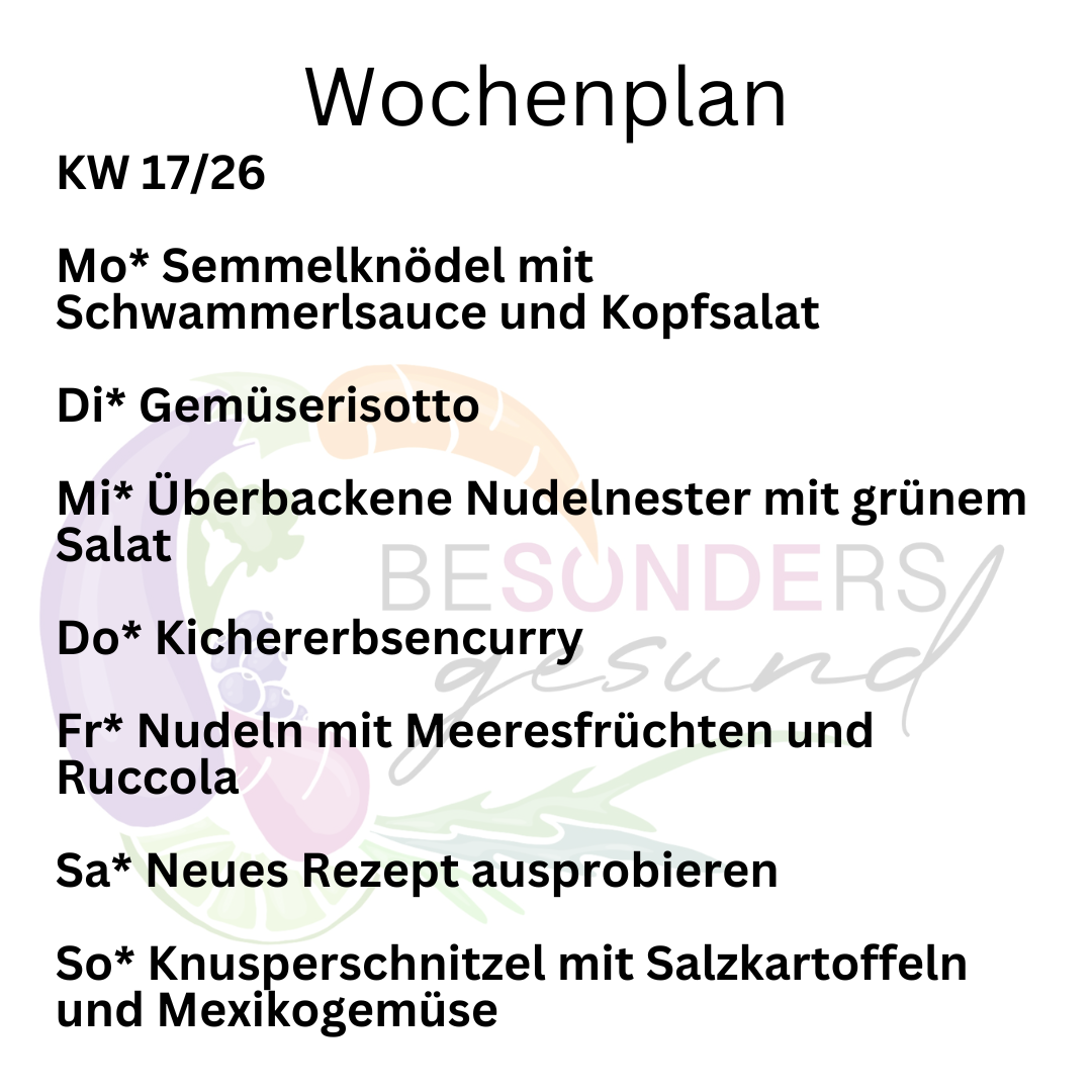 Wochenplan KW 17