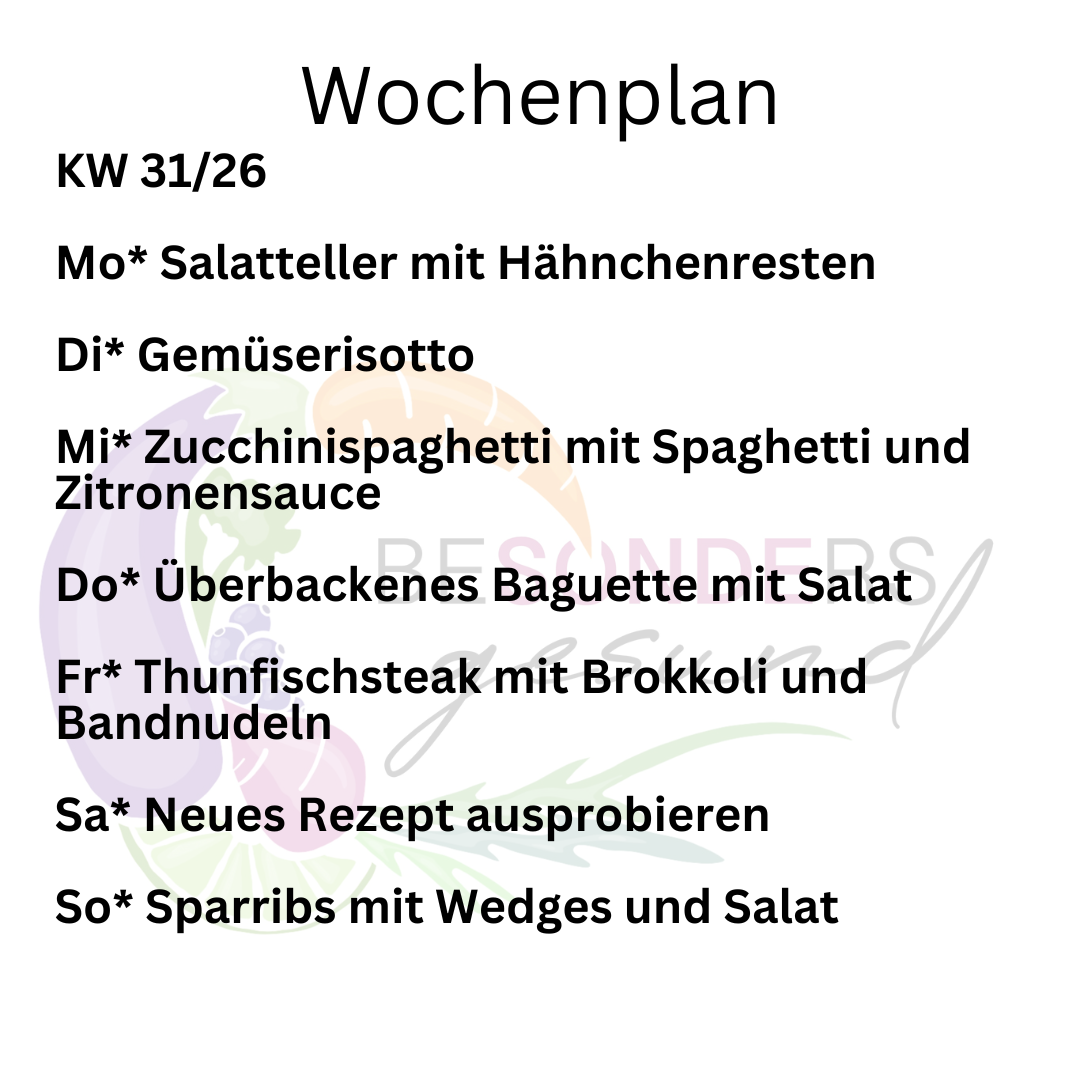 Wochenplan KW 31/26