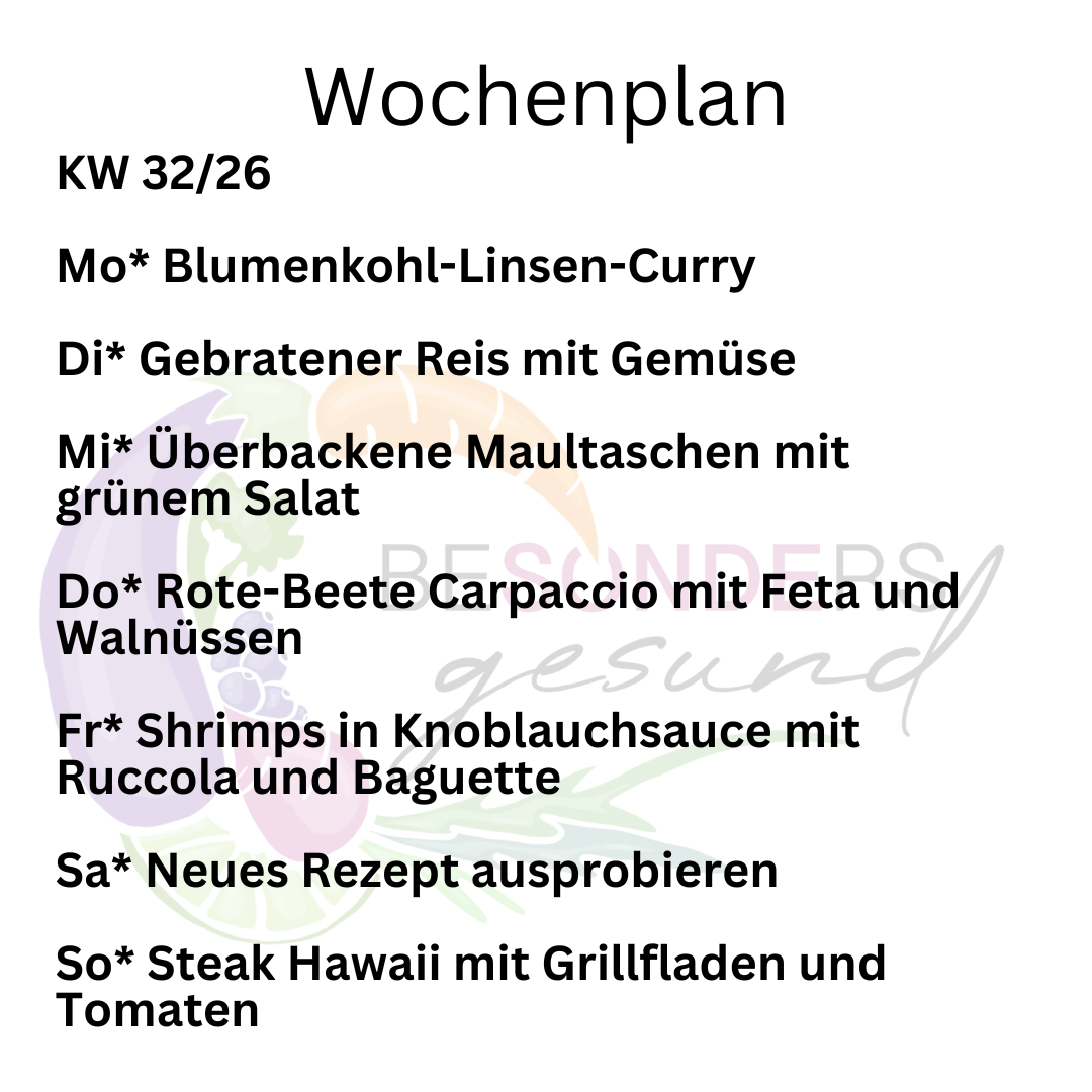 Wochenplan KW 32/26
