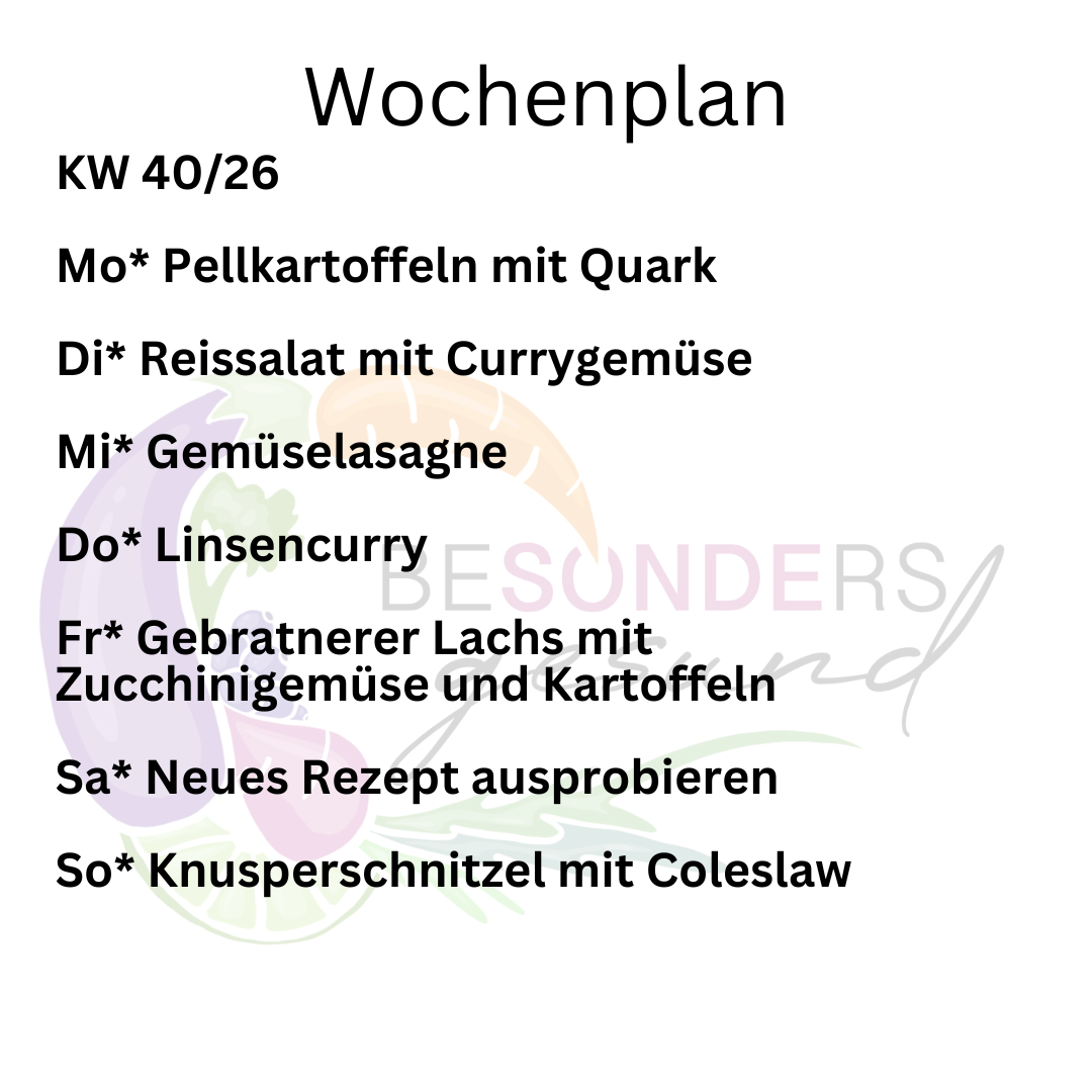 Wochenplan KW 40/26