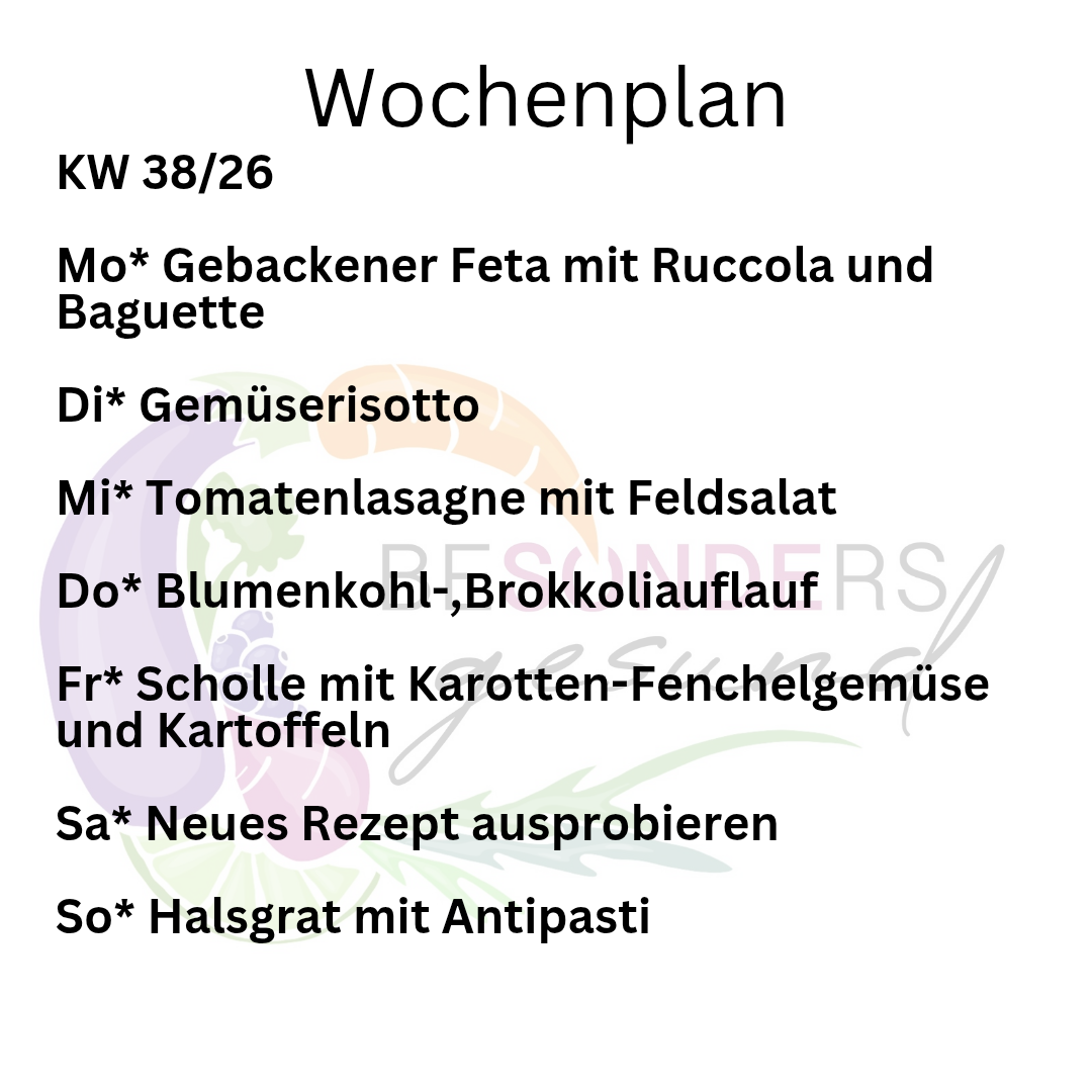 Wochenplan KW 38/26