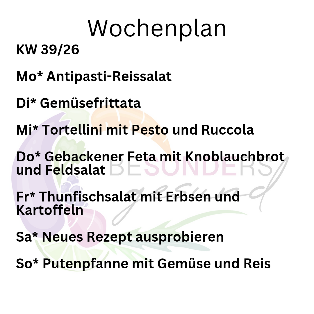 Wochenplan KW 39/26